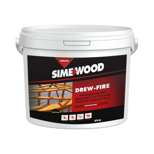 SIME PLAST DREW-FIRE przeciwogniowy impregnat-koncentrat do drewna, chroni przed działaniem ognia, owadów, pleśni i grzybów 5kg