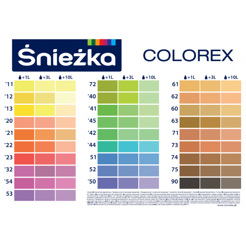śnieżka colorex pigment uniwersalny różne kolory